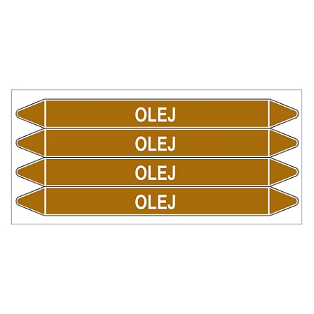 Značení potrubí, olej,4 ks, 250 × 26 mm
